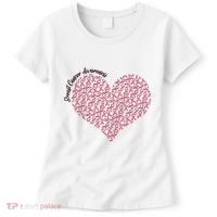 Cute Breast Cancer Awareness Ribbon Pattern Heart Women's T-Shirt thumb 0