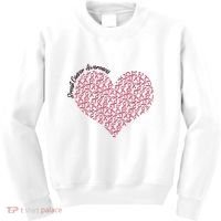 Cute Breast Cancer Awareness Ribbon Pattern Heart Kids Sweatshirt thumb 0