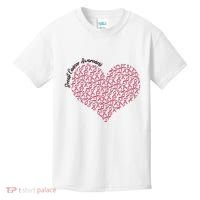 Cute Breast Cancer Awareness Ribbon Pattern Heart Kids T-Shirt thumb 0
