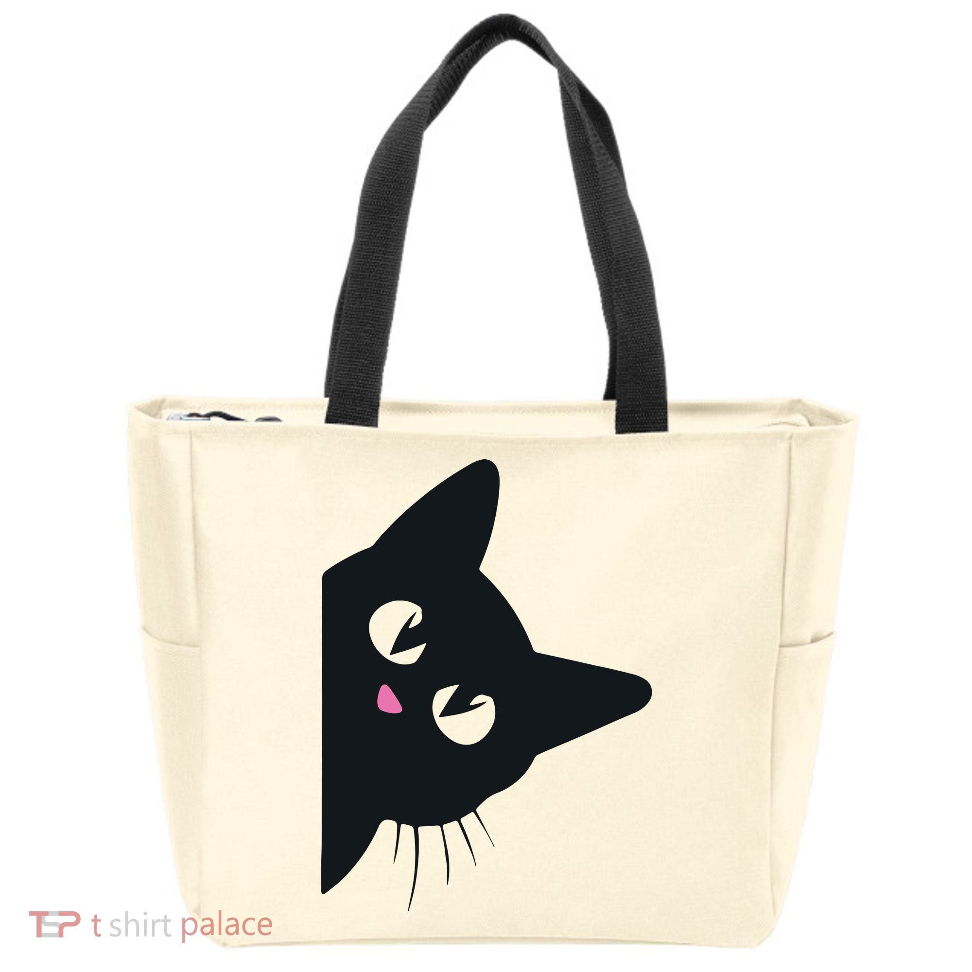 Cute Black Cat Halloween Costume Kitten Adult Tote Bag