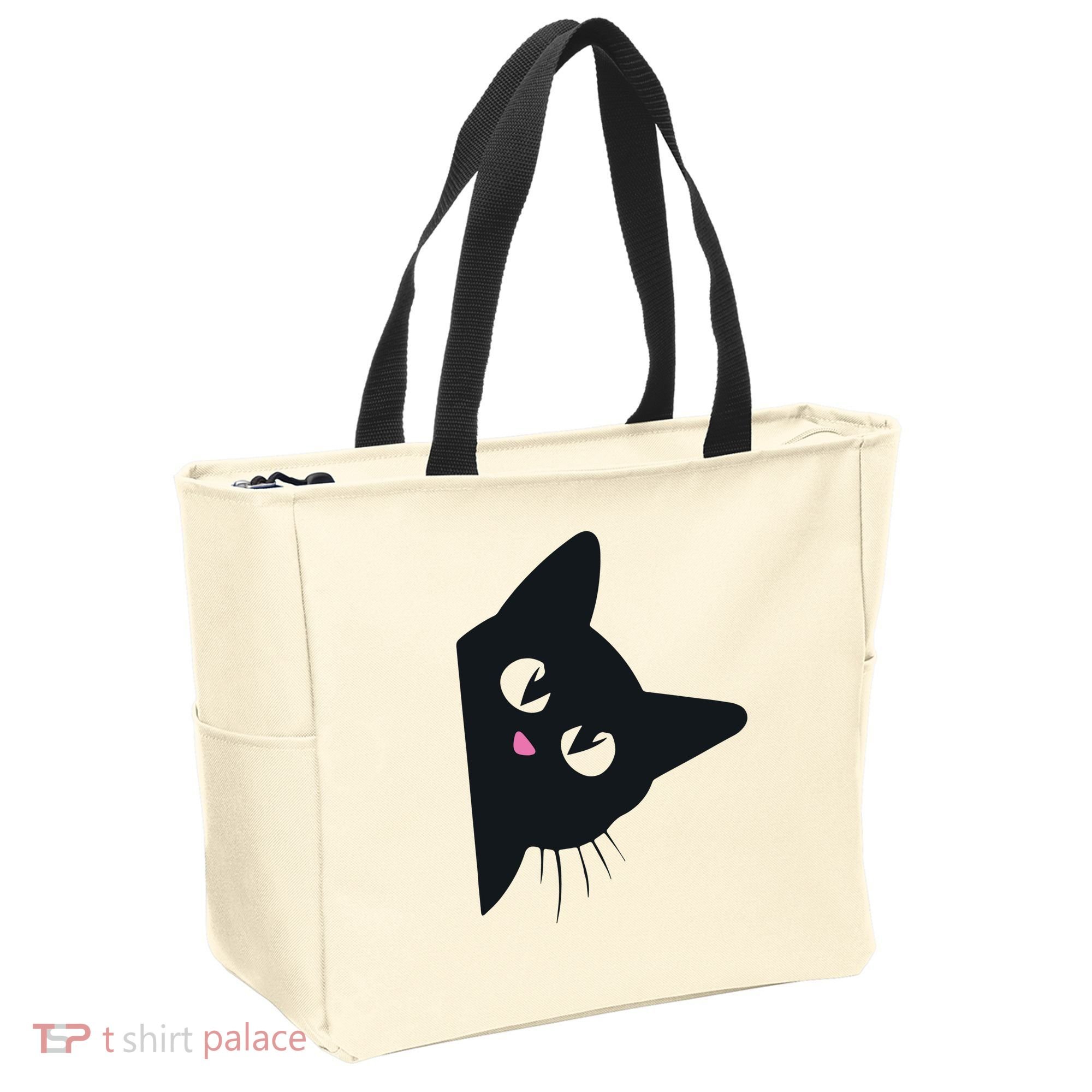Cute Black Cat Halloween Costume Kitten Adult Tote Bag