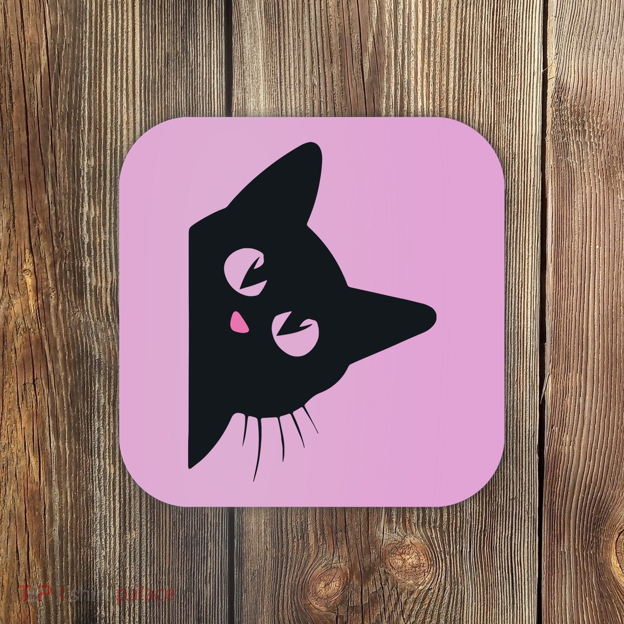 Cute Black Cat Halloween Costume Kitten Adult Coaster