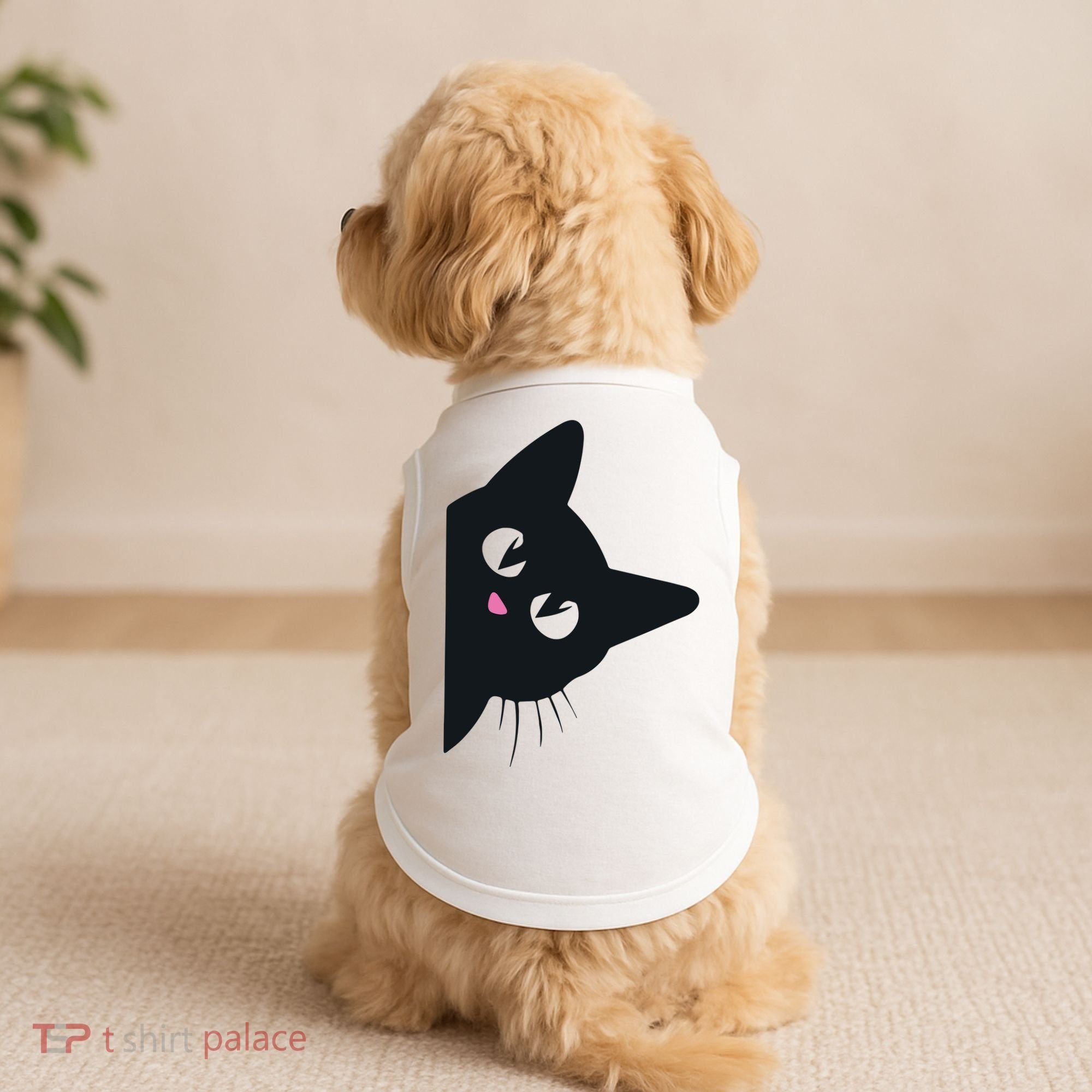 Cute Black Cat Halloween Costume Kitten Adult Doggie Tank