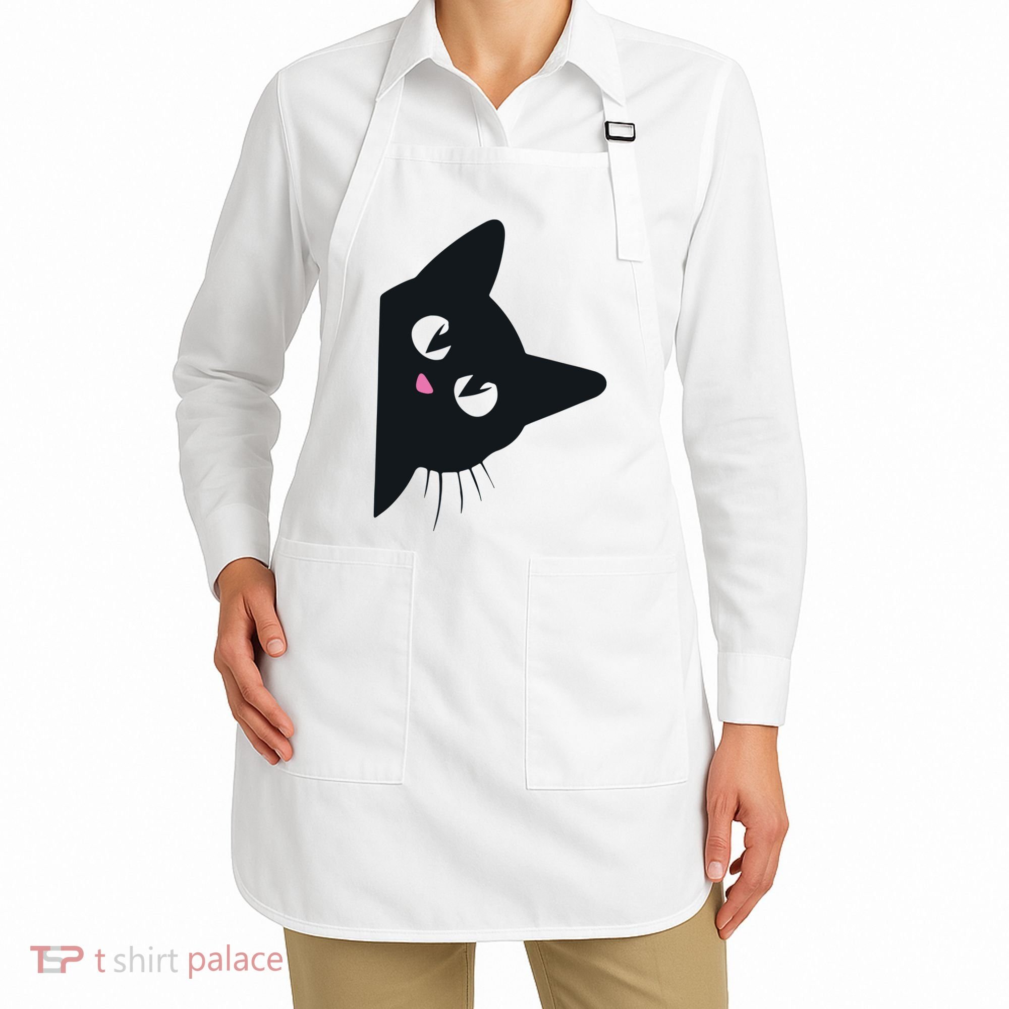 Cute Black Cat Halloween Costume Kitten Adult Apron