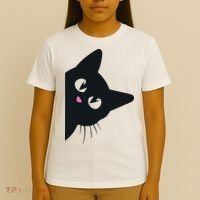 Cute Black Cat Halloween Costume Kitten Adult T-Shirt thumb 4