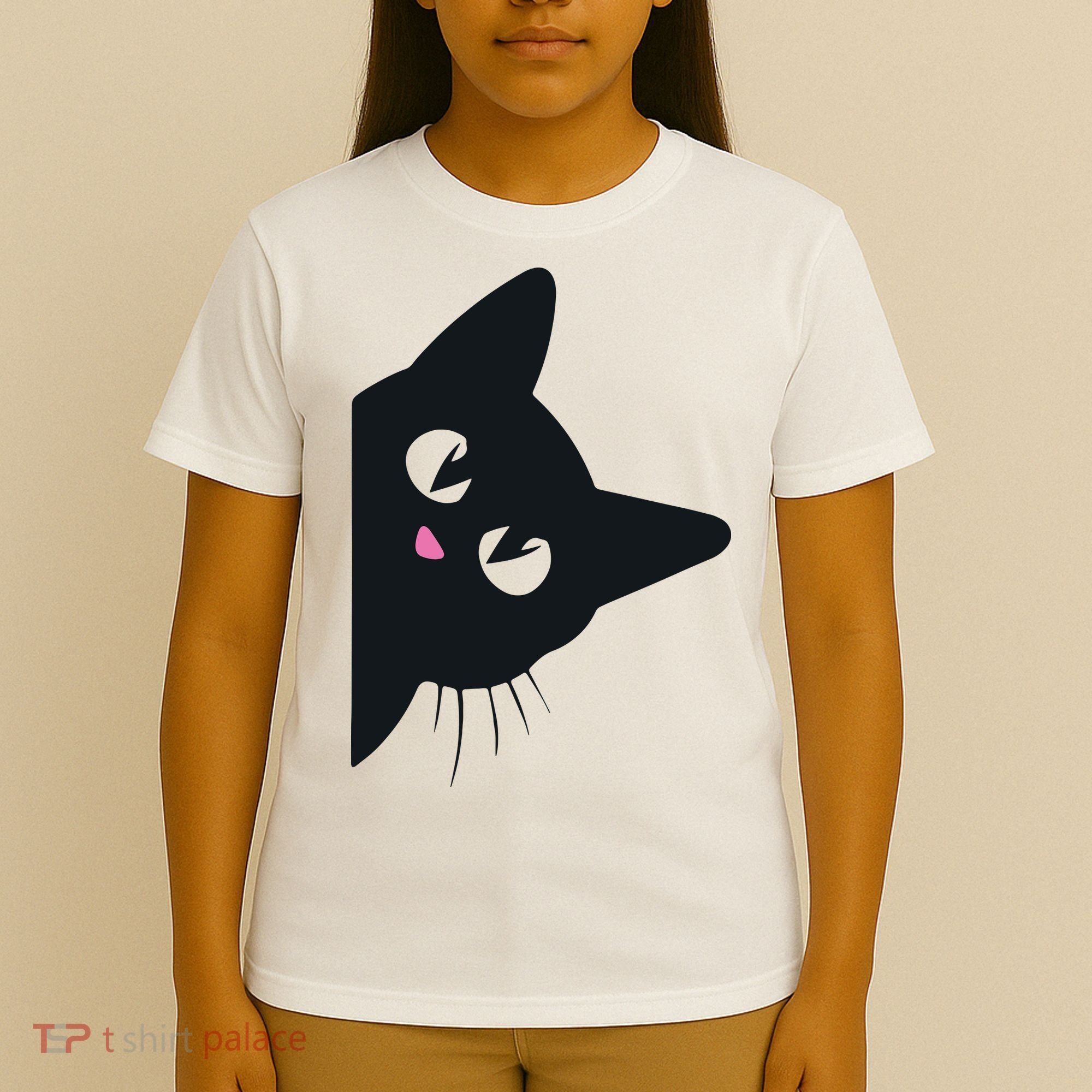 Cute Black Cat Halloween Costume Kitten Adult T-Shirt