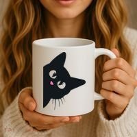 Cute Black Cat Halloween Costume Kitten Adult Coffee Mug thumb 3