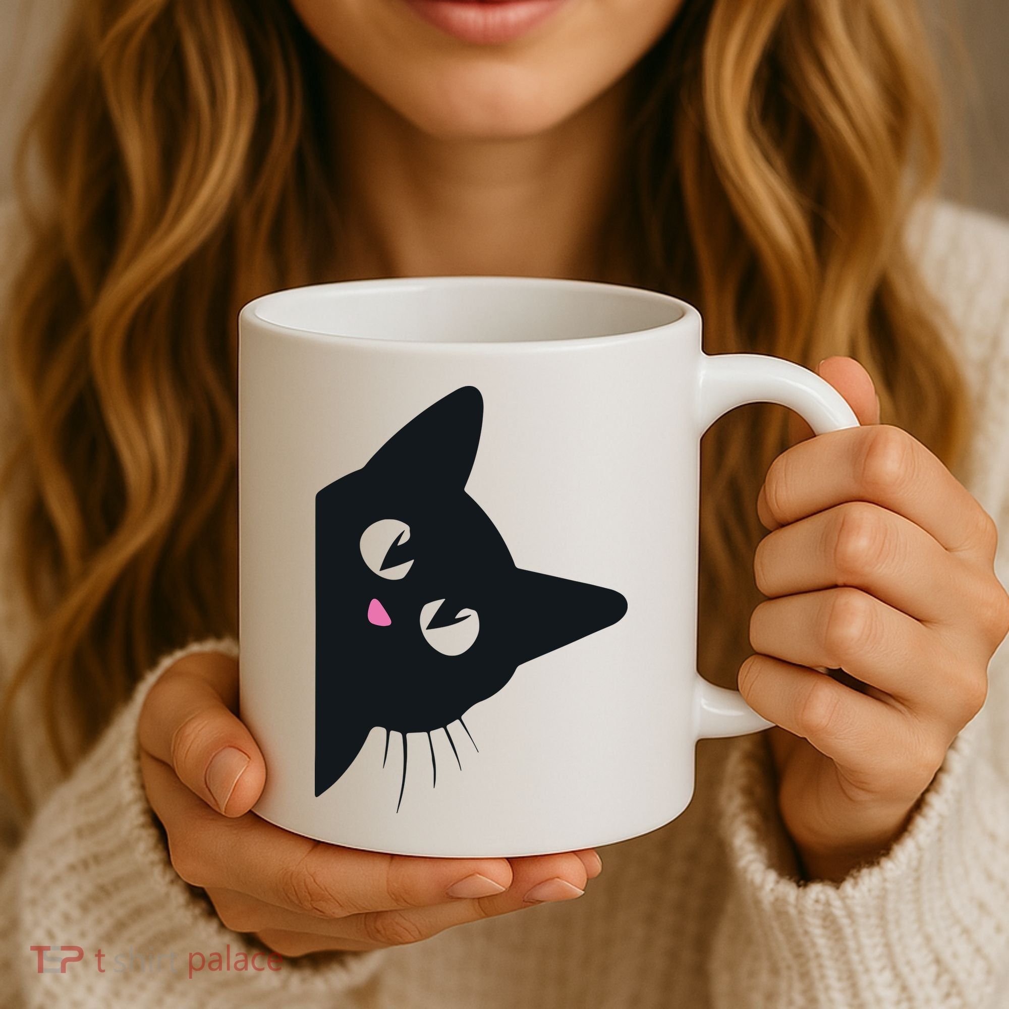 Cute Black Cat Halloween Costume Kitten Adult Coffee Mug