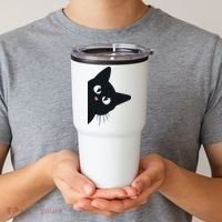 Cute Black Cat Halloween Costume Kitten Adult Tumbler thumb 2