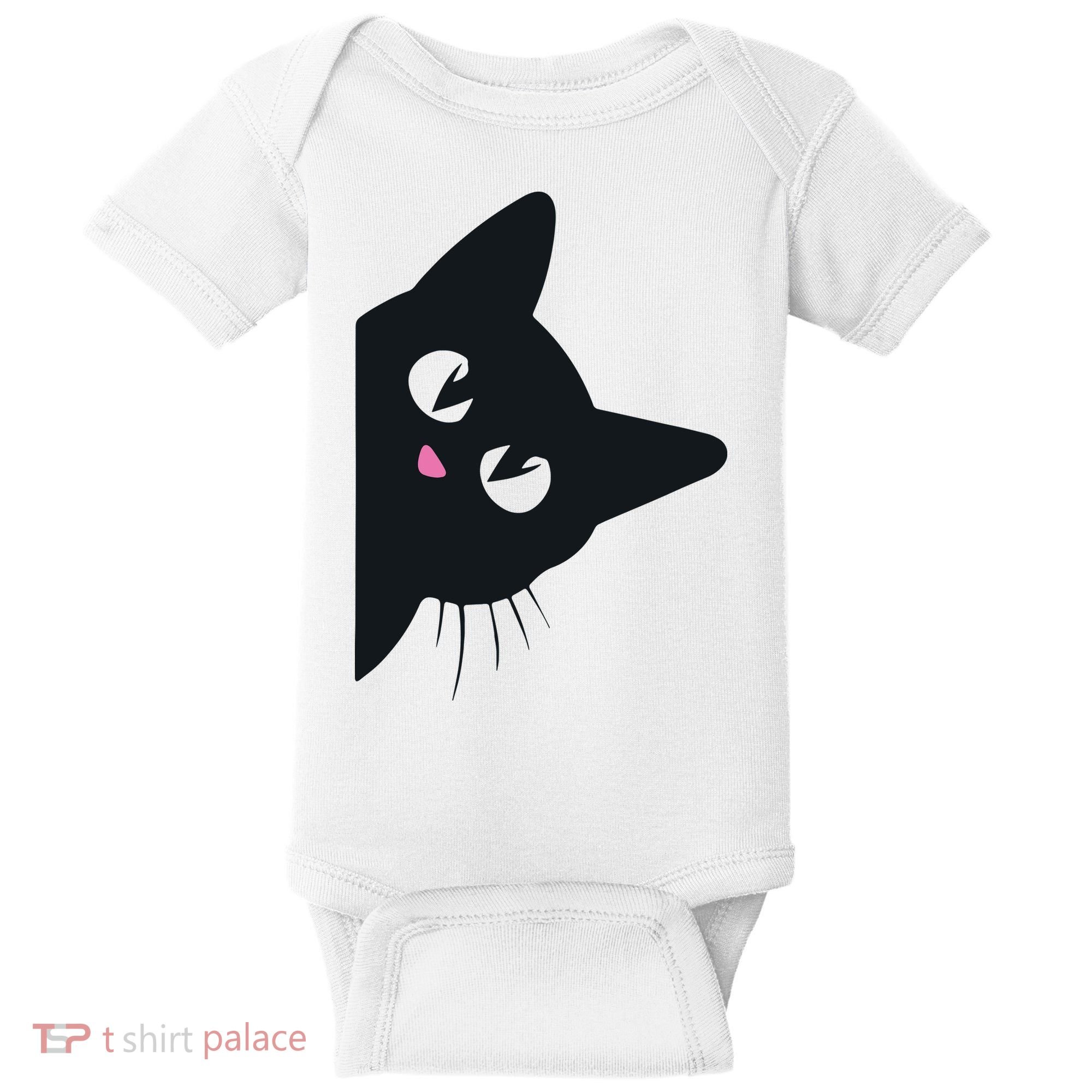 Cute Black Cat Halloween Costume Kitten Adult Baby Bodysuit