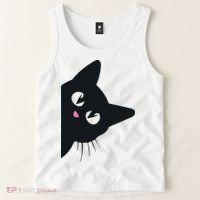 Cute Black Cat Halloween Costume Kitten Adult Tank Top thumb 2