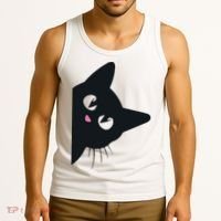 Cute Black Cat Halloween Costume Kitten Adult Tank Top thumb 3
