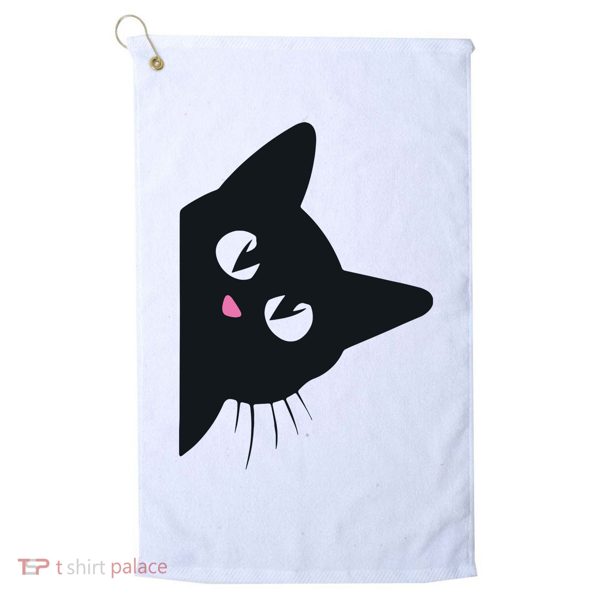 Cute Black Cat Halloween Costume Kitten Adult Golf Towel