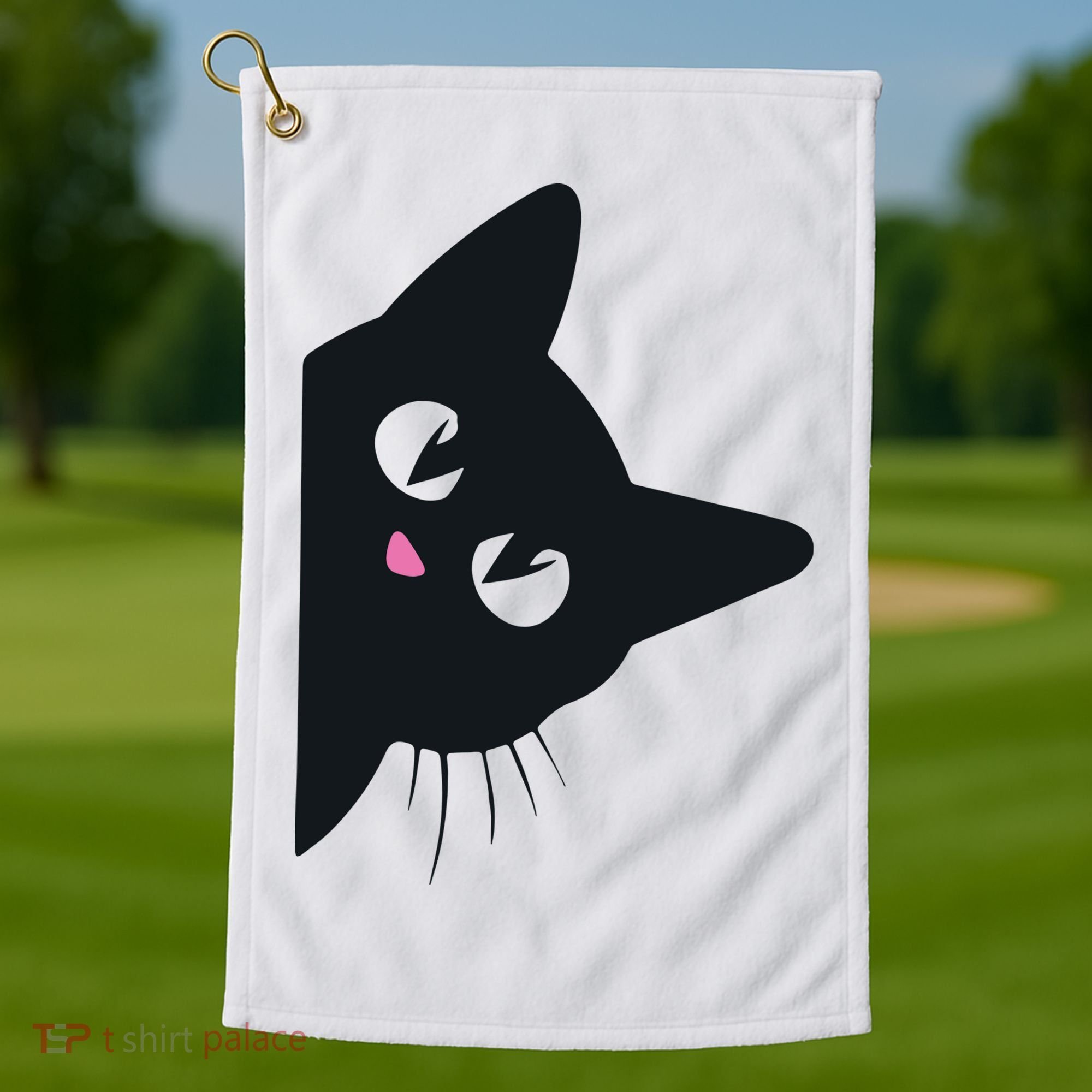 Cute Black Cat Halloween Costume Kitten Adult Golf Towel