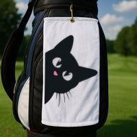 Cute Black Cat Halloween Costume Kitten Adult Golf Towel thumb 2