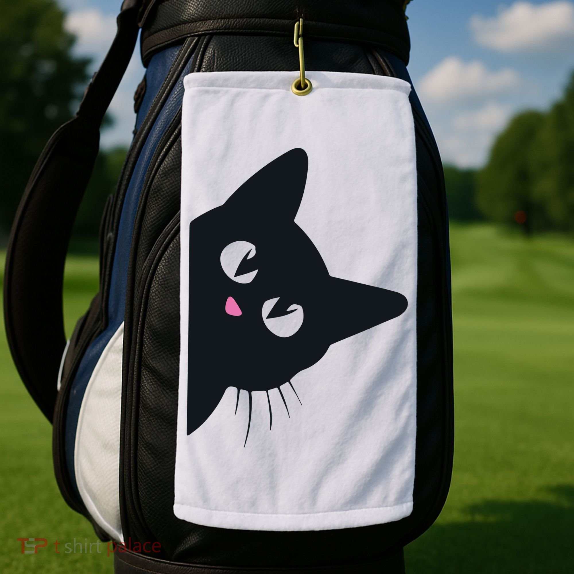 Cute Black Cat Halloween Costume Kitten Adult Golf Towel