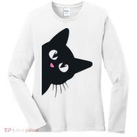 Cute Black Cat Halloween Costume Kitten Adult Women's Long Sleeve Shirt thumb 0