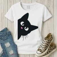 Cute Black Cat Halloween Costume Kitten Adult Women's T-Shirt thumb 3