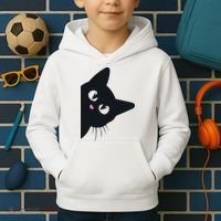Cute Black Cat Halloween Costume Kitten Adult Kids Hoodie thumb 2