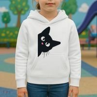 Cute Black Cat Halloween Costume Kitten Adult Kids Hoodie thumb 3