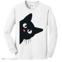 Cute Black Cat Halloween Costume Kitten Adult Kids Long Sleeve Shirt thumb 0