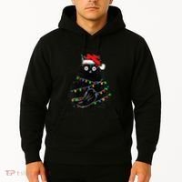 Christmas Black Cat It's Fine I'm Fine Everything Is Fine Hoodie thumb 2