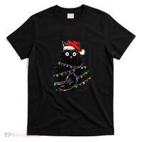Christmas Black Cat It's Fine I'm Fine Everything Is Fine T-Shirt thumb 0