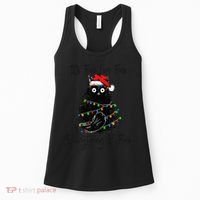 Christmas Black Cat It's Fine I'm Fine Everything Is Fine Women's Tank Top thumb 0