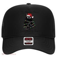 Christmas Black Cat It's Fine I'm Fine Everything Is Fine Hat thumb 0