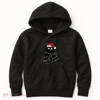 Christmas Black Cat It's Fine I'm Fine Everything Is Fine Kids Hoodie thumb 0