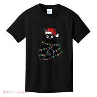 Christmas Black Cat It's Fine I'm Fine Everything Is Fine Kids T-Shirt thumb 0