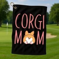 Corgi Butt Corgi Mom Dog Mom Funny Cute Pembroke Welsh Gift Golf Towel thumb 1