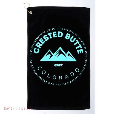 Crested Butte Colorado Mountain Town Elevated Co Skiing Gift Golf Towel