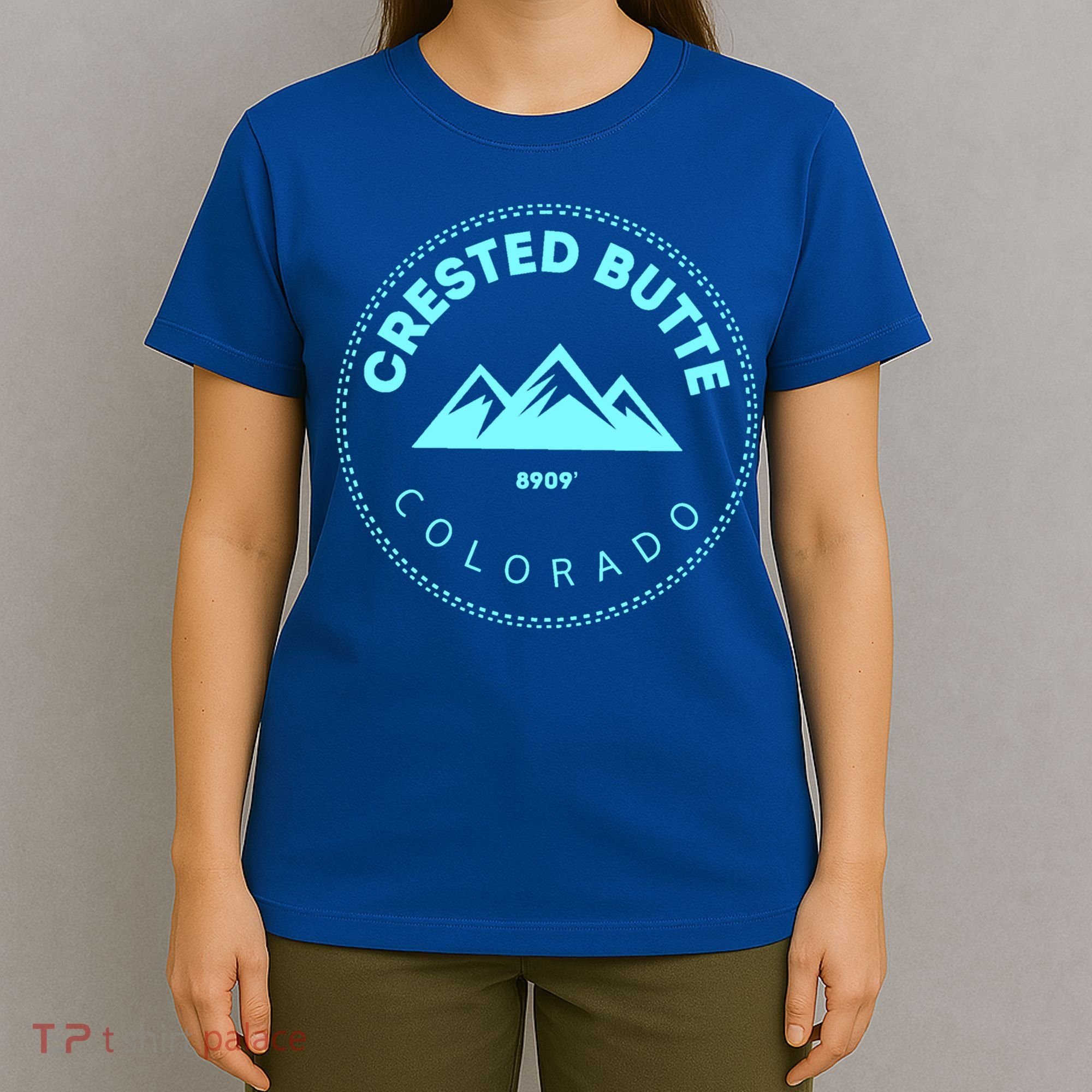 Crested Butte Colorado Mountain Town Elevated Co Skiing Gift T-Shirt