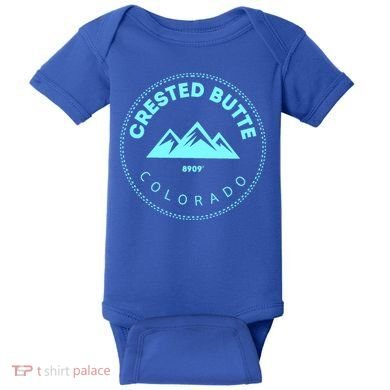 Crested Butte Colorado Mountain Town Elevated Co Skiing Gift Baby Bodysuit