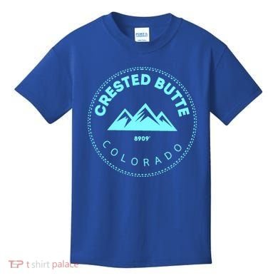 Crested Butte Colorado Mountain Town Elevated Co Skiing Gift Kids T-Shirt