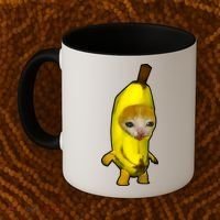 Cute Banana Cat Happy Bananacat Meme Kitty Cat Lovers Meme Coffee Mug thumb 2