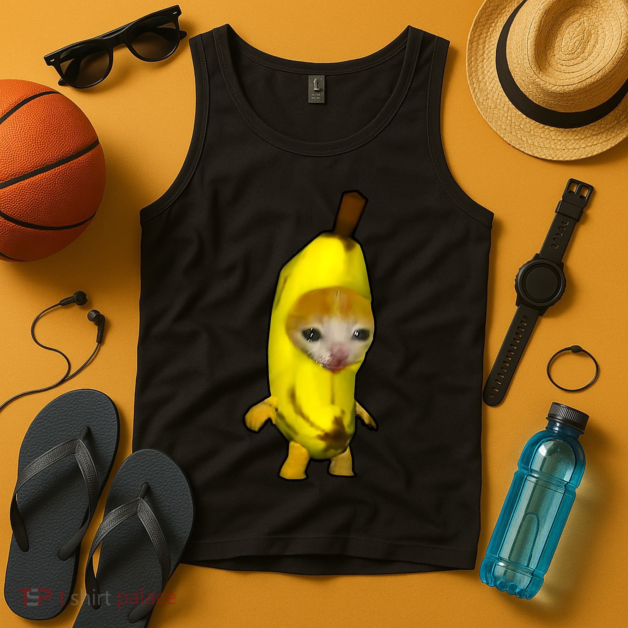 Cute Banana Cat Happy Bananacat Meme Kitty Cat Lovers Meme Tank Top
