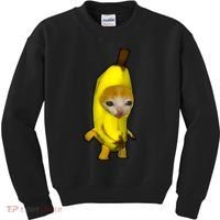 Cute Banana Cat Happy Bananacat Meme Kitty Cat Lovers Meme Kids Sweatshirt thumb 0