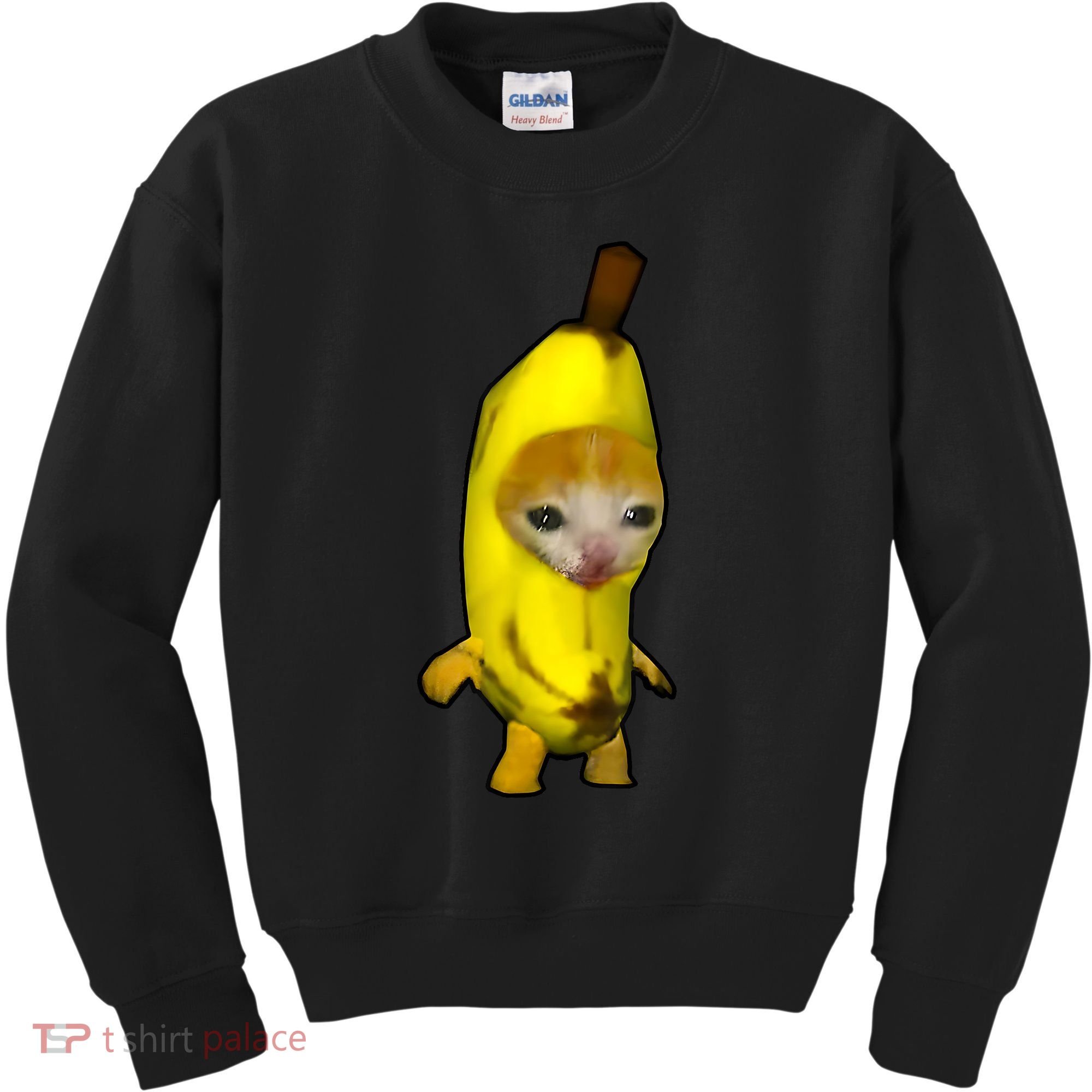 Cute Banana Cat Happy Bananacat Meme Kitty Cat Lovers Meme Kids Sweatshirt