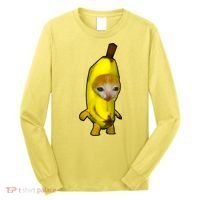 Cute Banana Cat Happy Bananacat Meme Kitty Cat Lovers Meme Long Sleeve Shirt thumb 0