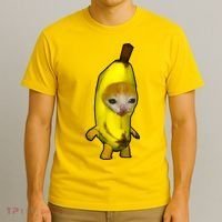 Cute Banana Cat Happy Bananacat Meme Kitty Cat Lovers Meme T-Shirt thumb 3