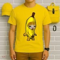 Cute Banana Cat Happy Bananacat Meme Kitty Cat Lovers Meme T-Shirt thumb 6