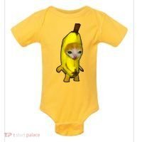 Cute Banana Cat Happy Bananacat Meme Kitty Cat Lovers Meme Baby Bodysuit thumb 0