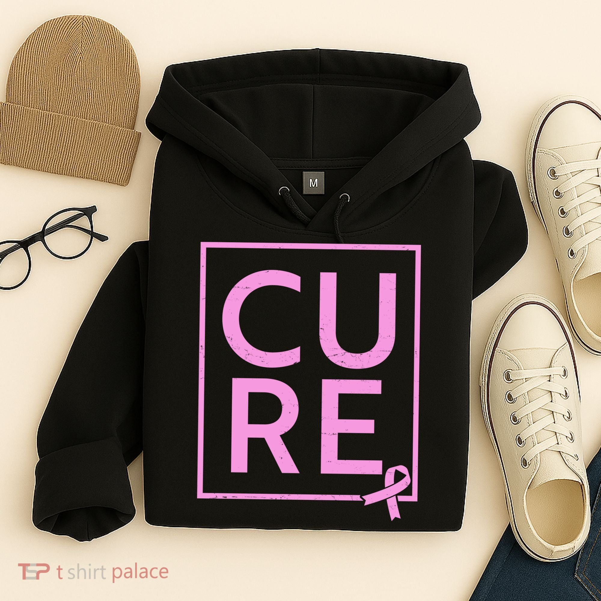 Cure Breast Cancer Awareness Pink Ribbon Hoodie