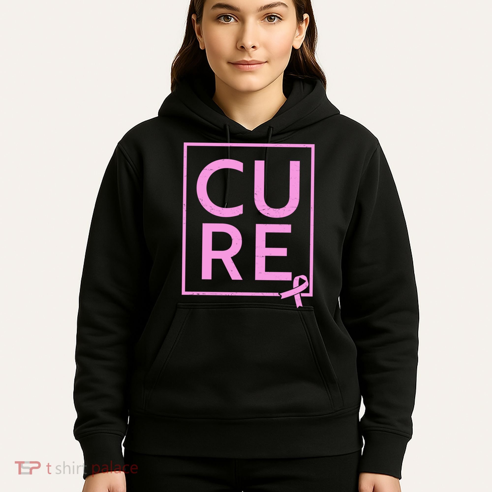 Cure Breast Cancer Awareness Pink Ribbon Hoodie