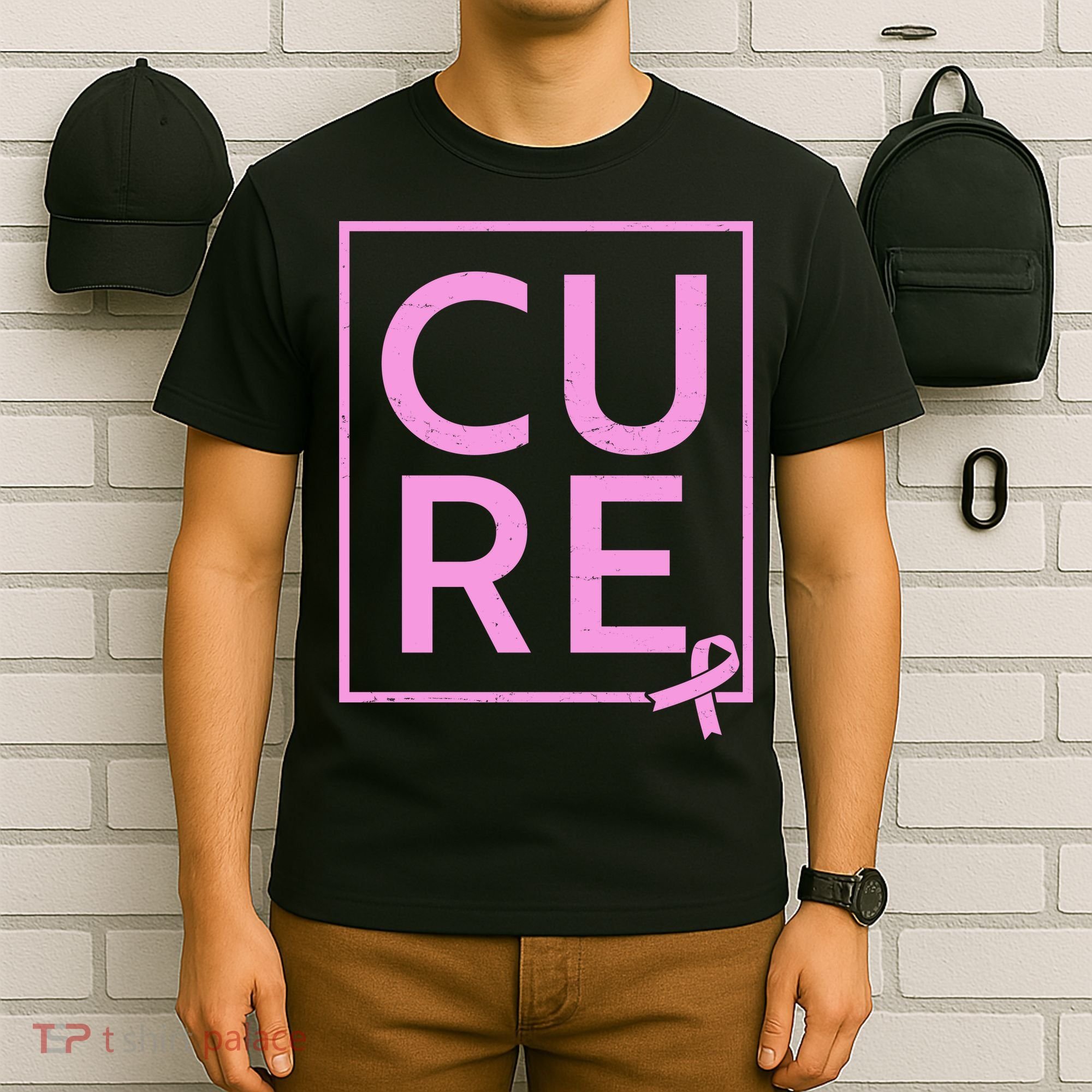 Cure Breast Cancer Awareness Pink Ribbon T-Shirt