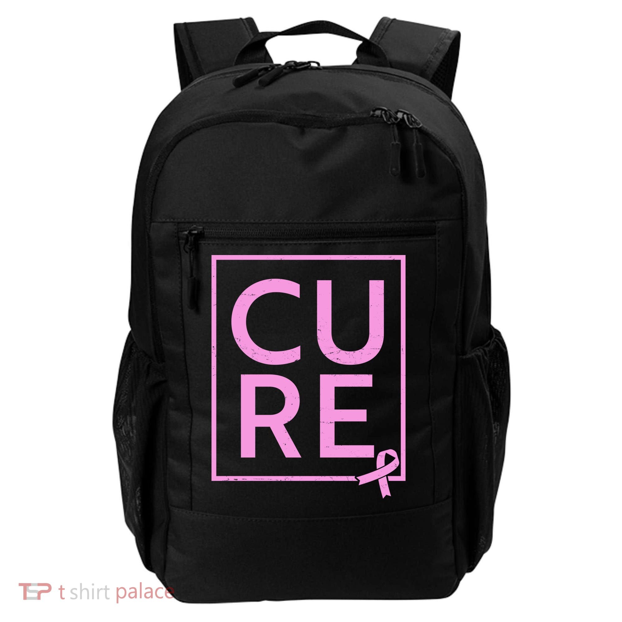 Cure Breast Cancer Awareness Pink Ribbon Backpack