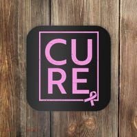 Cure Breast Cancer Awareness Pink Ribbon Coaster thumb 0