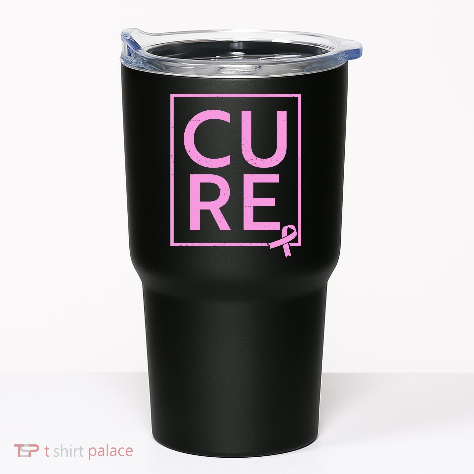 Cure Breast Cancer Awareness Pink Ribbon Tumbler